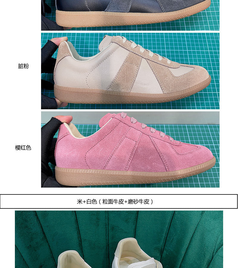 GMabcd mm6 Dexun Shoes for Women 2026 New Model Top Layer Cowhide Raw Rubber Sole Comfortable Casual Sneakers for Men and Women