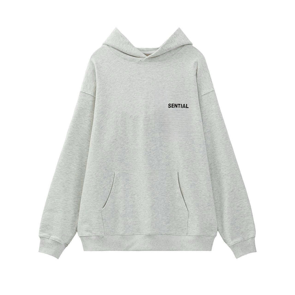 FFOG Double-Line ESSENTIALS Small Letter Printed Casual Loose-Fitting Circular Knit Pullover Sweater Set