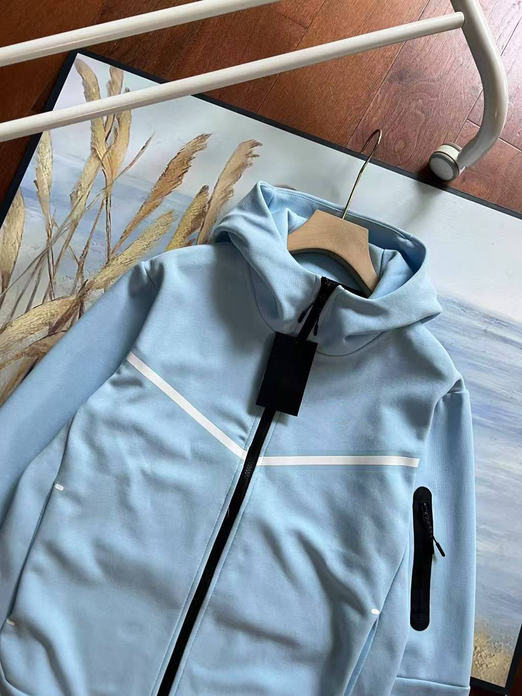 GMabcd 2025 casual sports hooded men's slim fit side zipper suit jacket