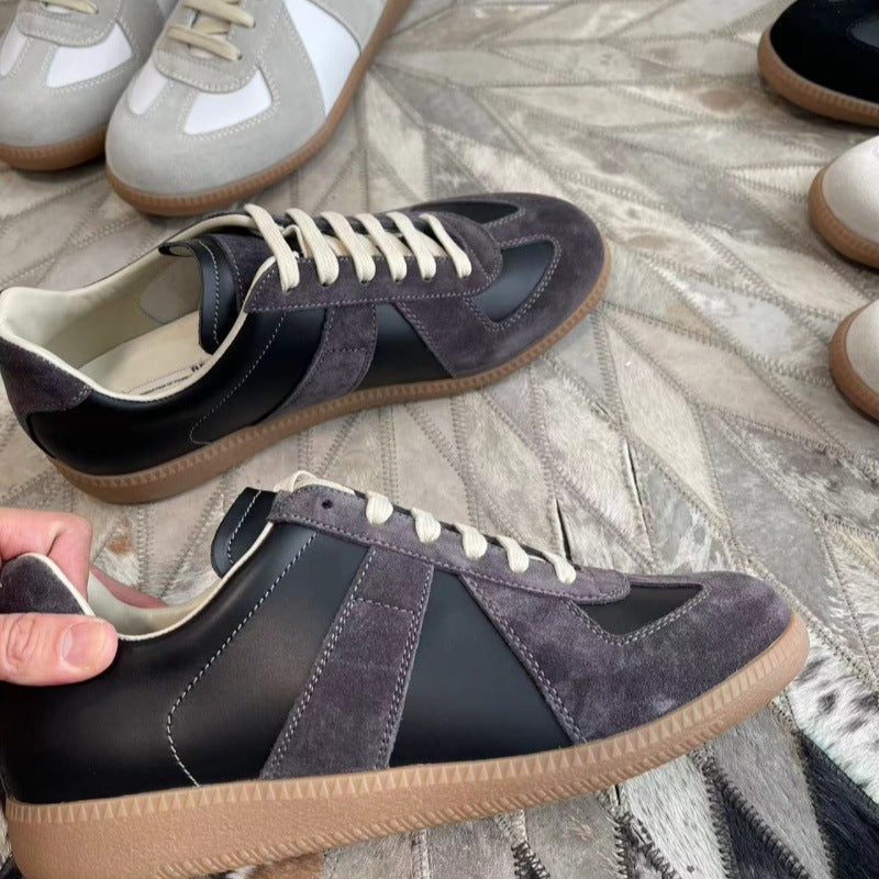 GMabcd mm6 Dexun Shoes for Women 2026 New Model Top Layer Cowhide Raw Rubber Sole Comfortable Casual Sneakers for Men and Women