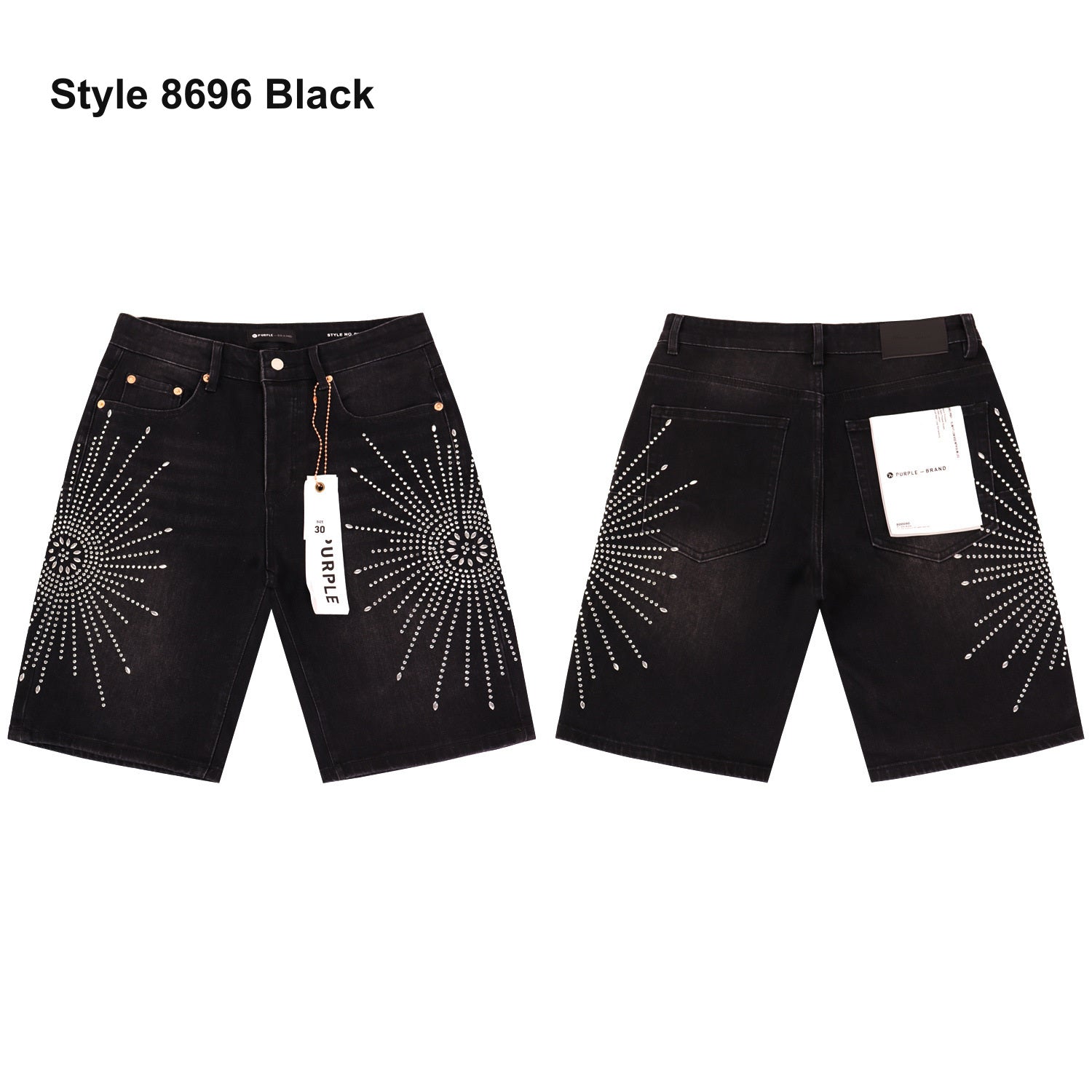 Men's denim shorts – Style 8696 Black