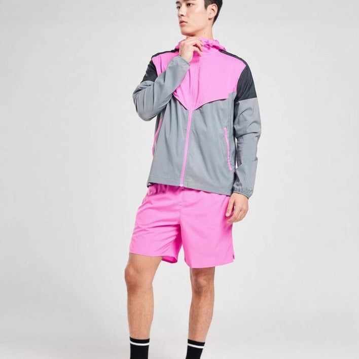 Gmabcd New Model NK Same Style Sports Breathable Color Block Jacket Casual Quick-Dry Hiking Set