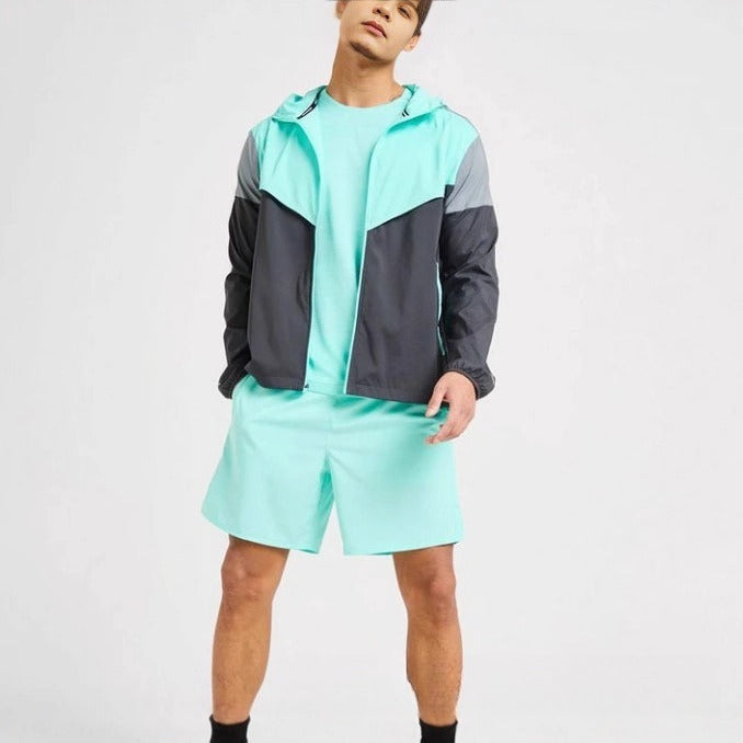 Gmabcd New Model NK Same Style Sports Breathable Color Block Jacket Casual Quick-Dry Hiking Set