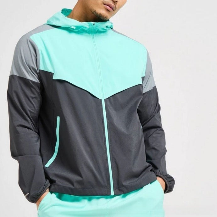Gmabcd New Model NK Same Style Sports Breathable Color Block Jacket Casual Quick-Dry Hiking Set