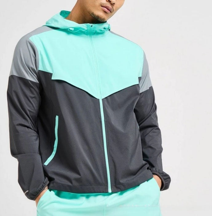 Gmabcd New Model NK Same Style Sports Breathable Color Block Jacket Casual Quick-Dry Hiking Set