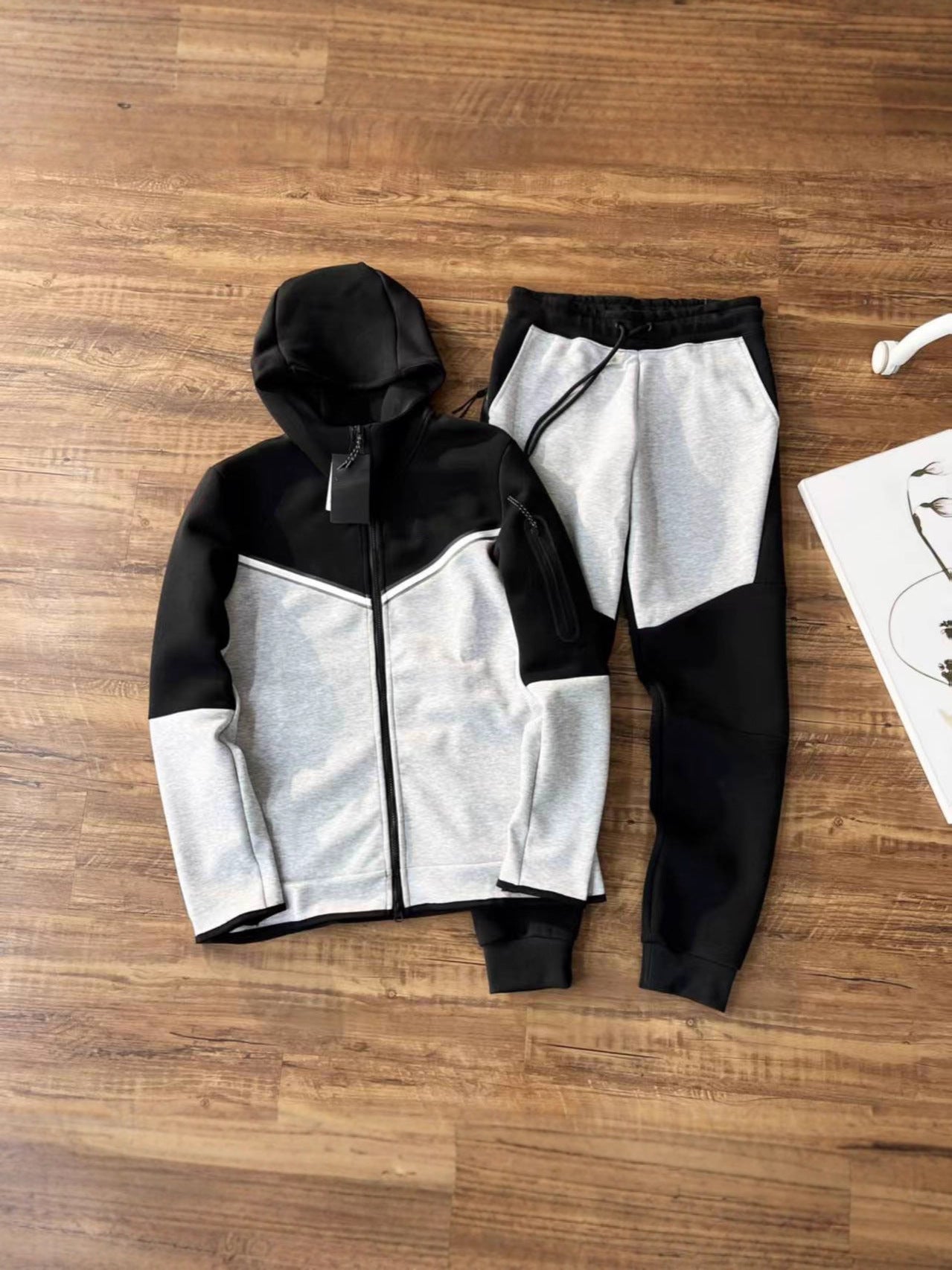 GMabcd 2025 men's casual sports hooded side zipper slim fit jacket outdoors