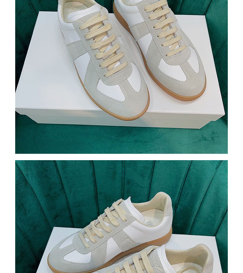 GMabcd mm6 Dexun Shoes for Women 2026 New Model Top Layer Cowhide Raw Rubber Sole Comfortable Casual Sneakers for Men and Women