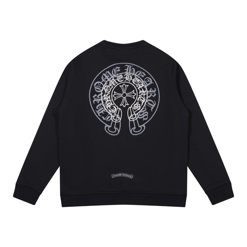 Ch Heart High-Quality Double Yarn Pure Cotton Unisex Printed Long Sleeve T-Shirt