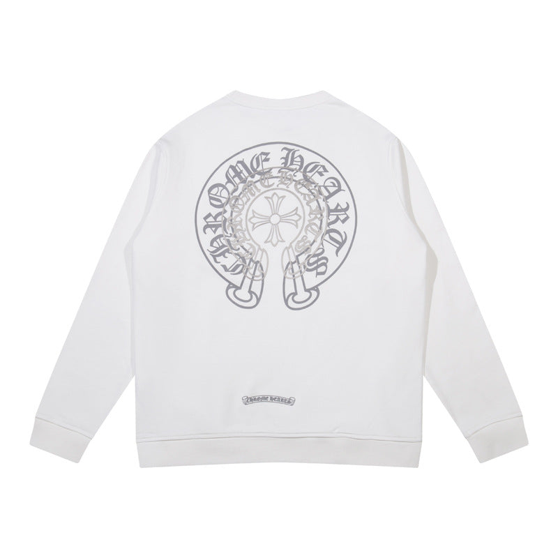 Ch Heart High-Quality Double Yarn Pure Cotton Unisex Printed Long Sleeve T-Shirt