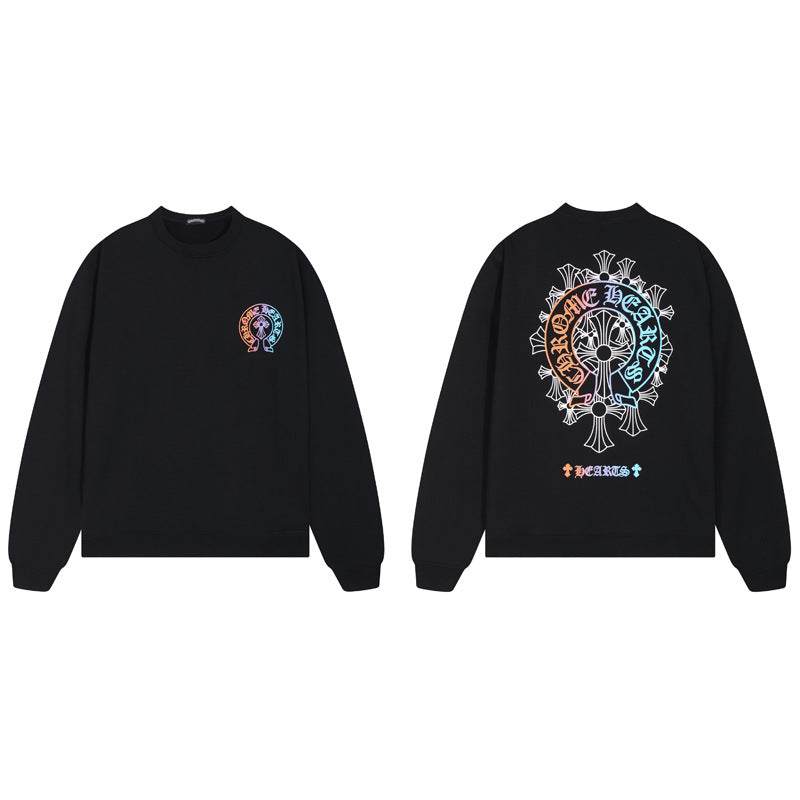 Ch Heart High-Quality Double Yarn Pure Cotton Unisex Printed Long Sleeve T-Shirt