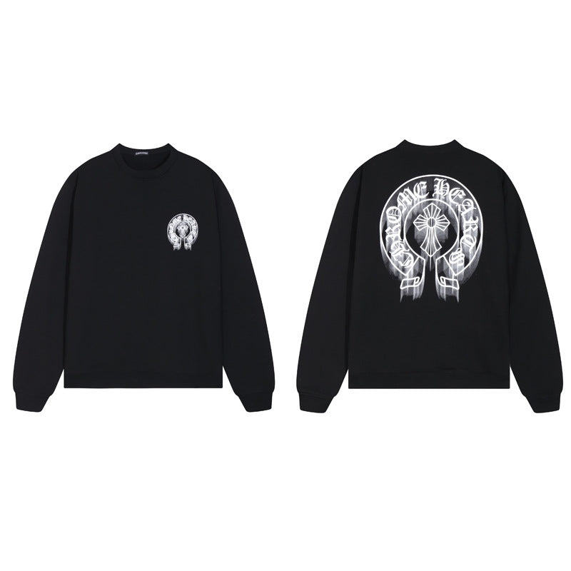 Ch Heart High-Quality Double Yarn Pure Cotton Unisex Printed Long Sleeve T-Shirt
