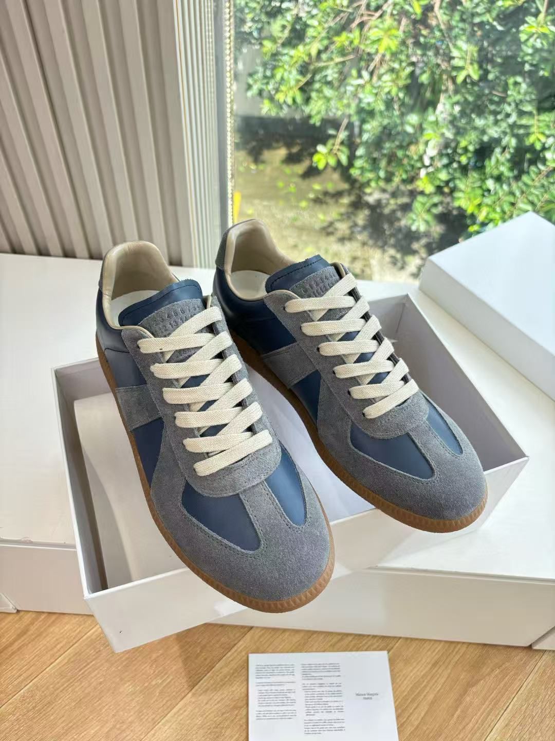 GMabcd mm6 Dexun Shoes for Women 2026 New Model Top Layer Cowhide Raw Rubber Sole Comfortable Casual Sneakers for Men and Women