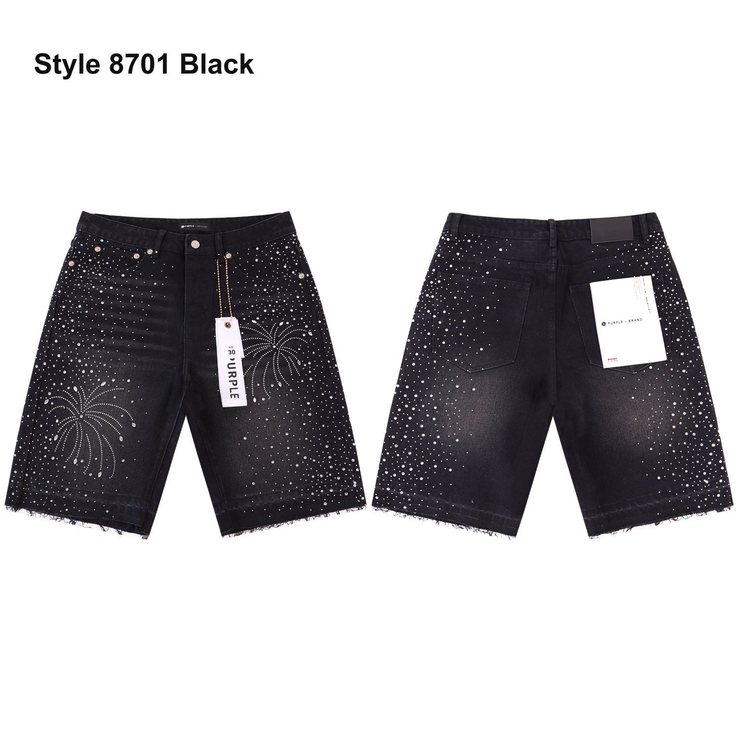 Men's denim shorts – Style 8701 Black