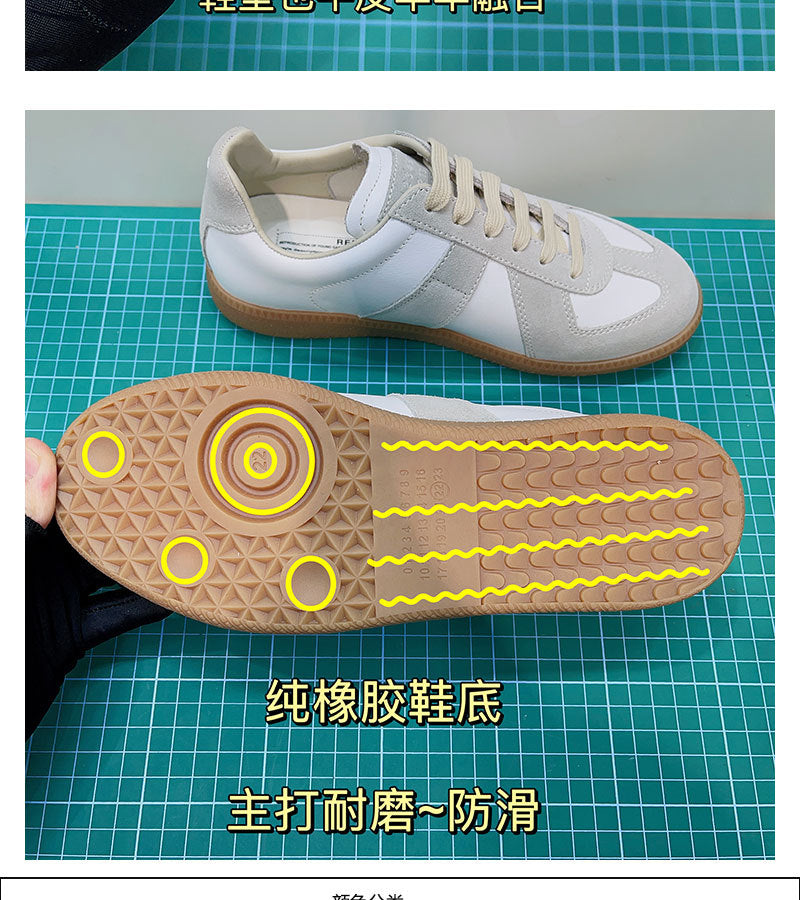 GMabcd mm6 Dexun Shoes for Women 2026 New Model Top Layer Cowhide Raw Rubber Sole Comfortable Casual Sneakers for Men and Women
