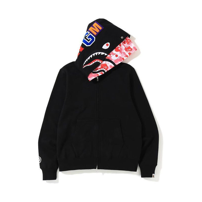 Baby Apee Shark Camouflage Hooded Cardigan Zipper Fashion Brand Comfortable Men's Women's Pullover Coat