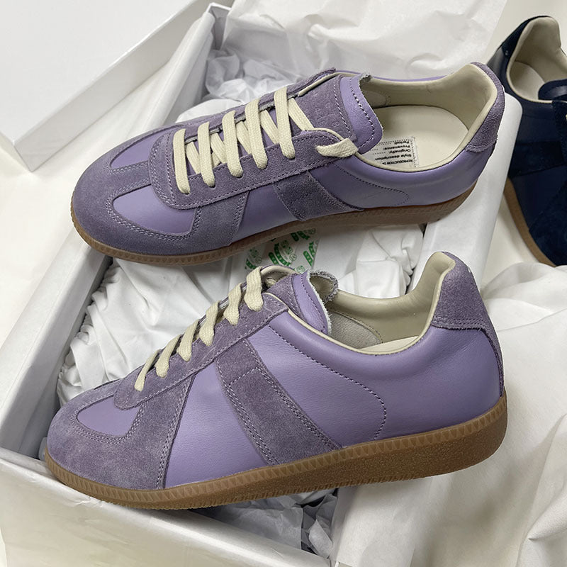 GMabcd mm6 Dexun Shoes for Women 2026 New Model Top Layer Cowhide Raw Rubber Sole Comfortable Casual Sneakers for Men and Women
