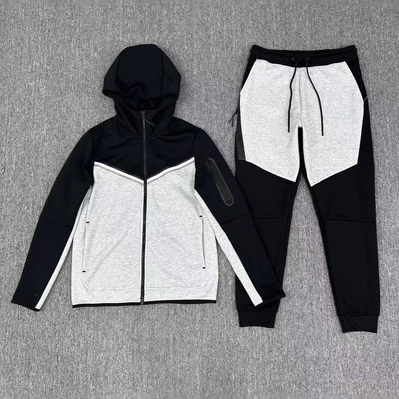 GMabcd 2025 casual sports hooded men's slim fit suit jacket with side zipper