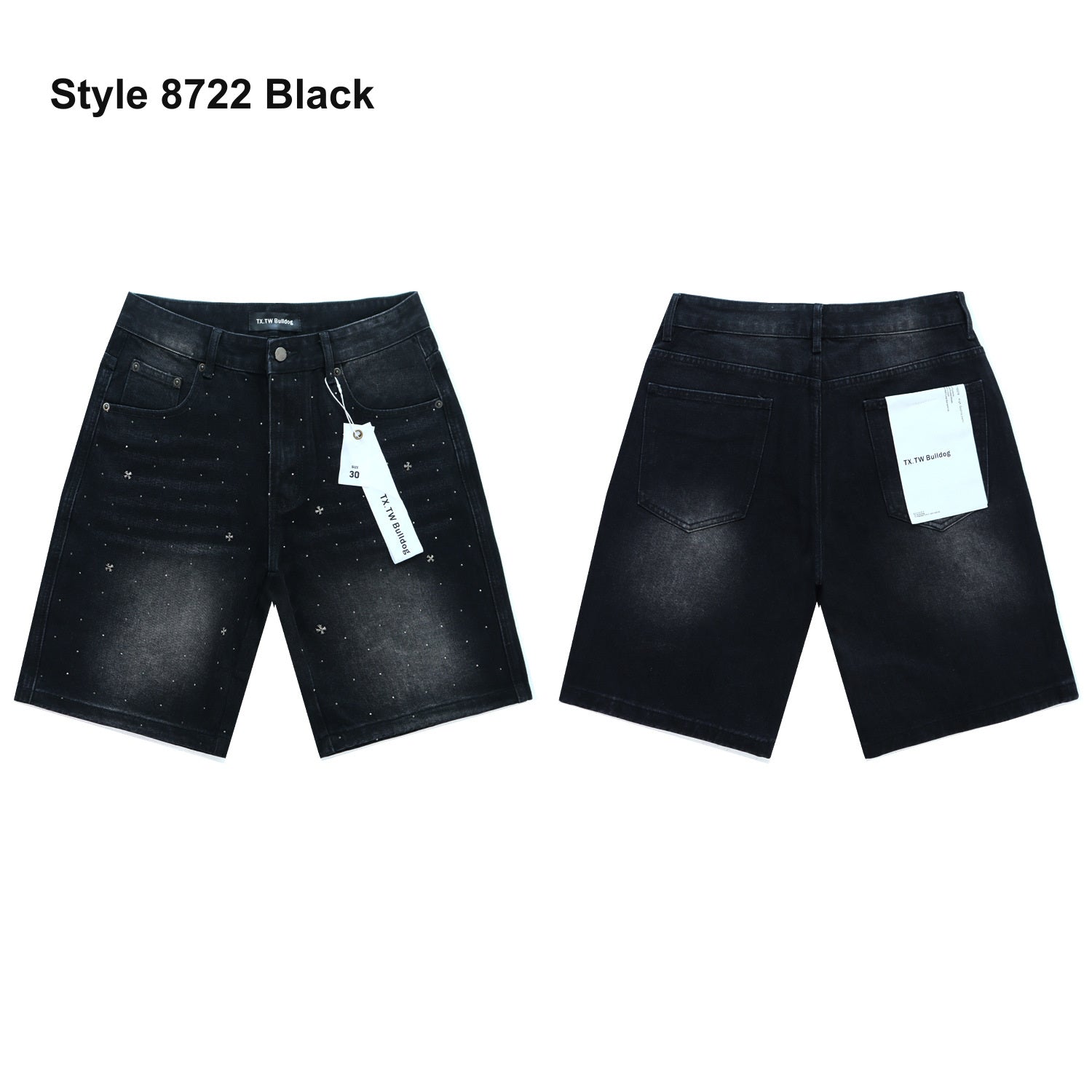 Men's denim shorts – Style 8722 Black