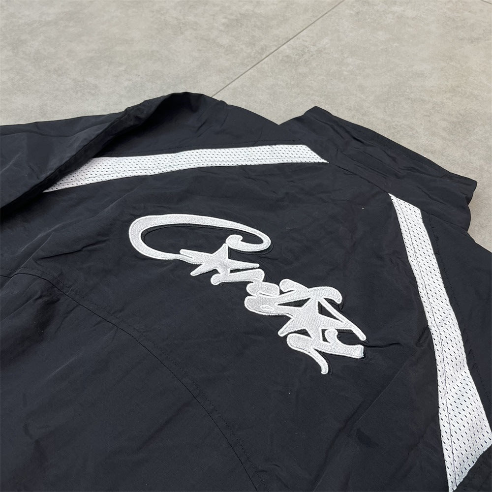 New Corteiz embroidered logo casual sports suit with thin spring long pants and zipper