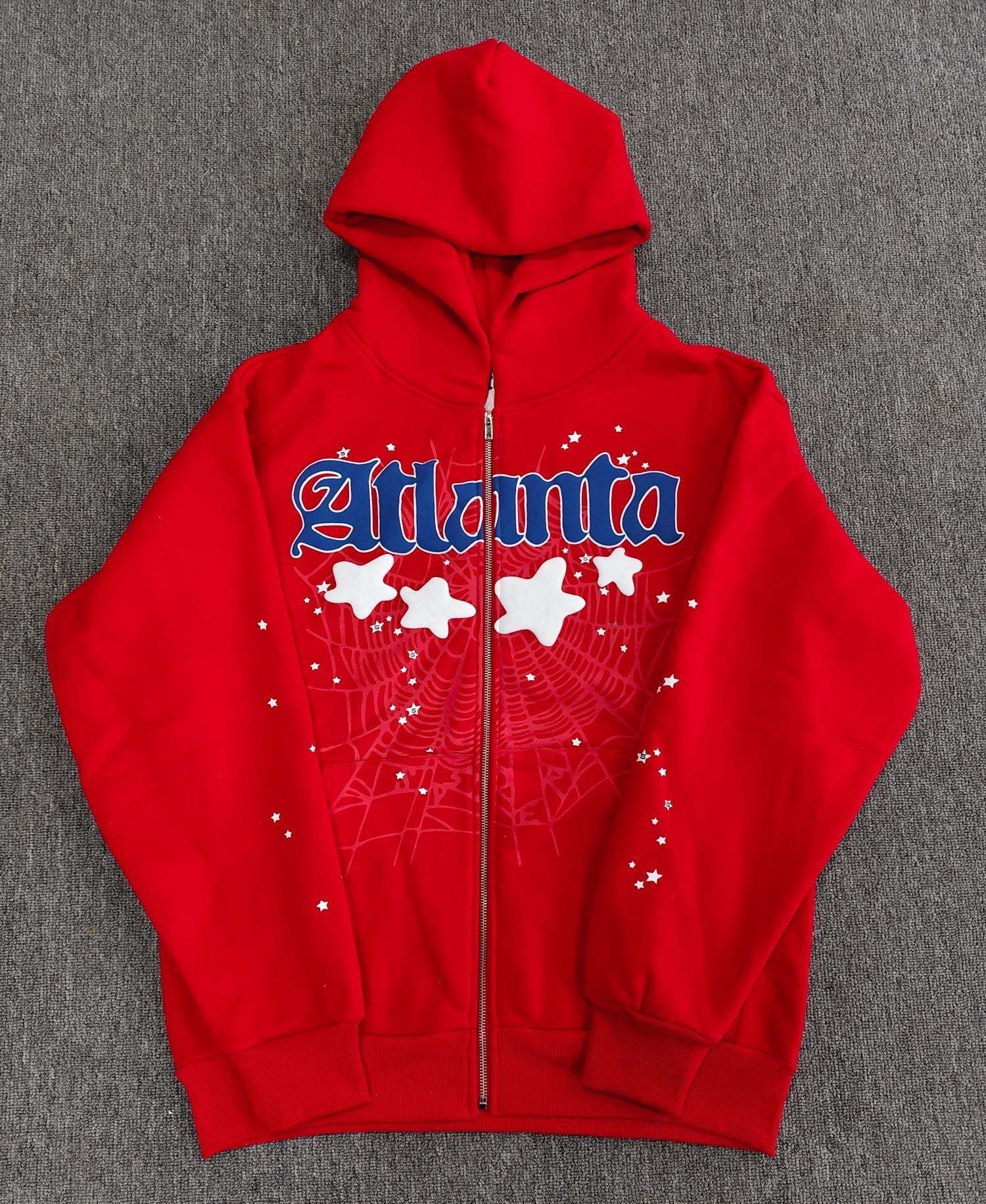 GMSp5der sweatshirt Spider Web Star Print loose Hoodie Zipper Coat Men[High Quality]