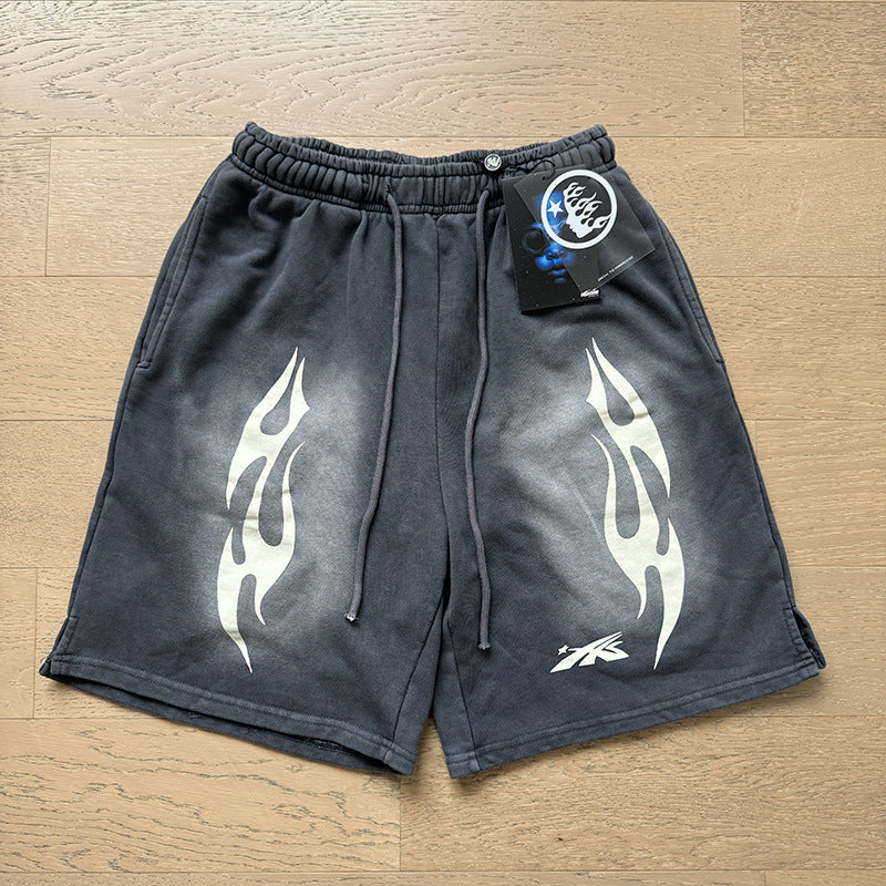 Washed Vintage Casual Shorts 2026 Summer New European and American Trendy Brand Five-Point Shorts（2）