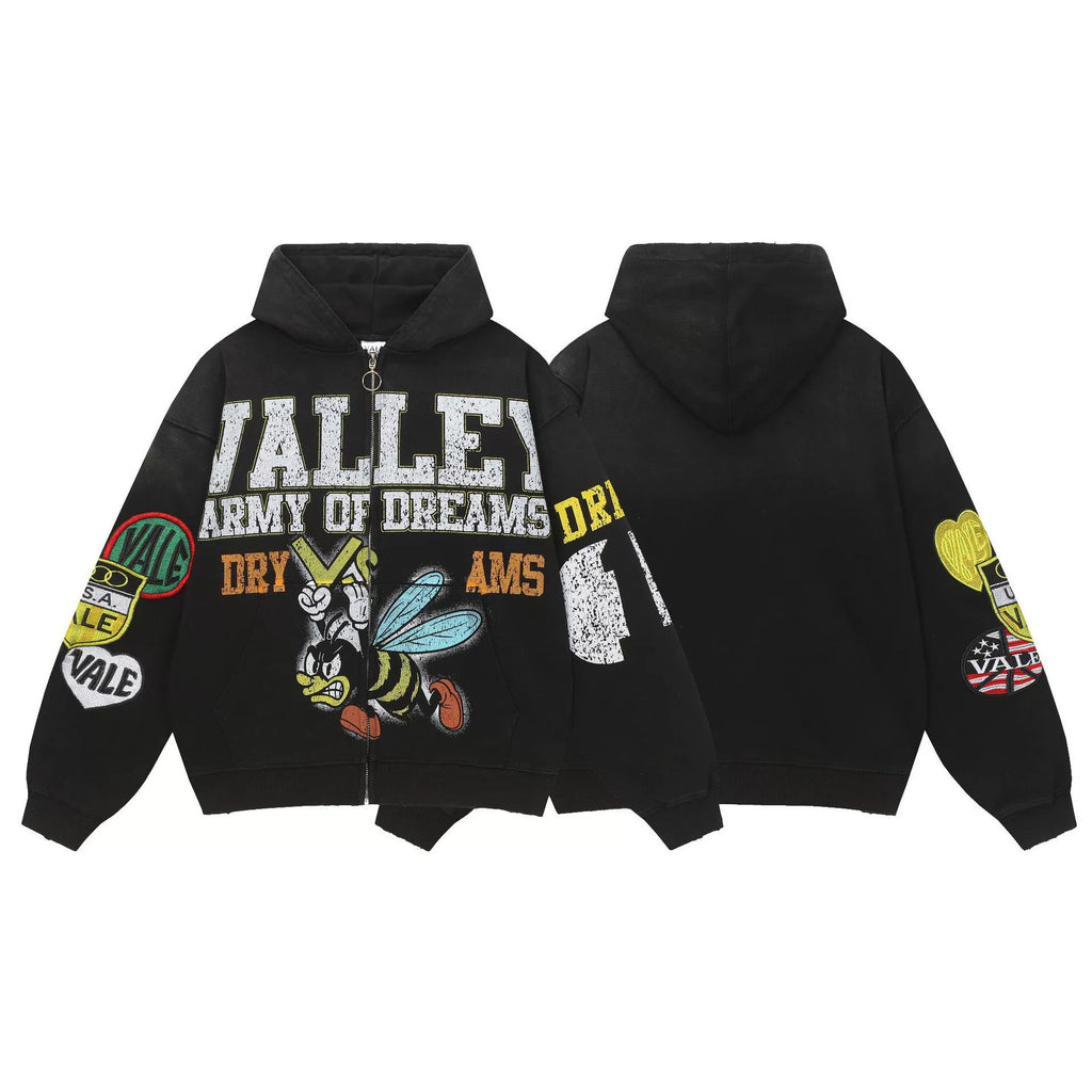 Street hip hop washed retro cotton sweatshirt g5