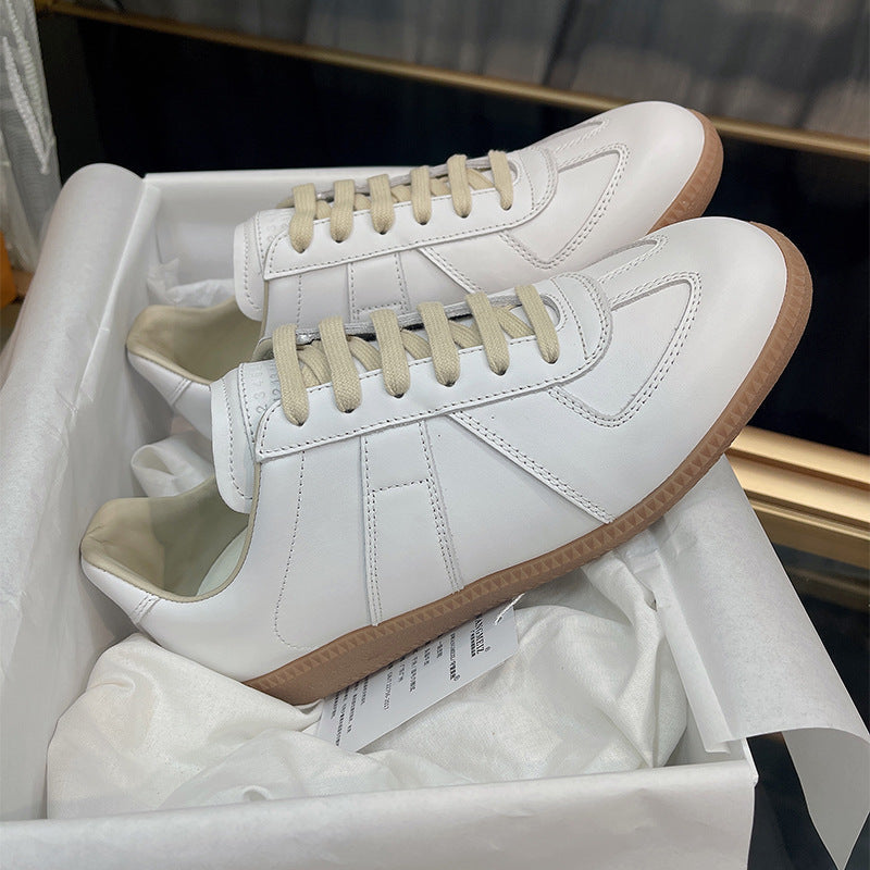 GMabcd mm6 Dexun Shoes for Women 2026 New Model Top Layer Cowhide Raw Rubber Sole Comfortable Casual Sneakers for Men and Women