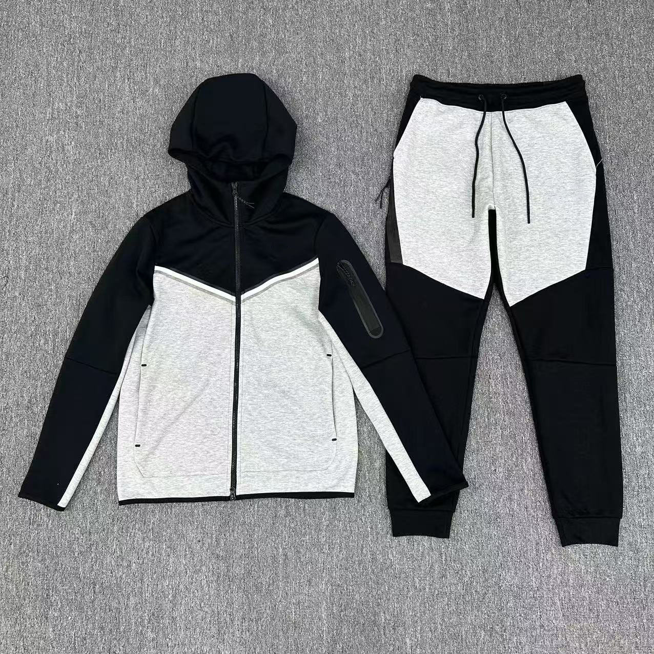 GMabcd 2025 Casual Sports Hooded Men's Slim Fit Side Zipper Suit Jacket in black