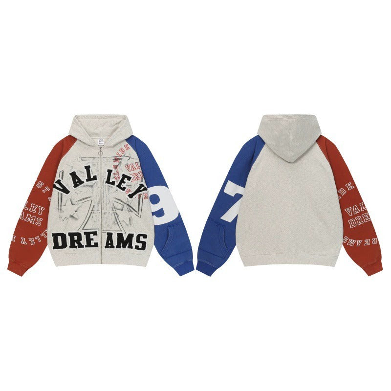 Street hip hop washed retro cotton sweatshirt g4