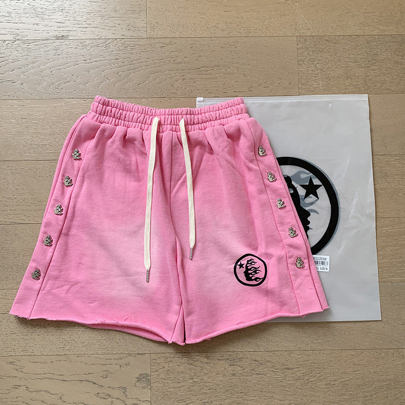 Washed Vintage Casual Shorts 2026 Summer New European and American Trendy Brand Five-Point Shorts