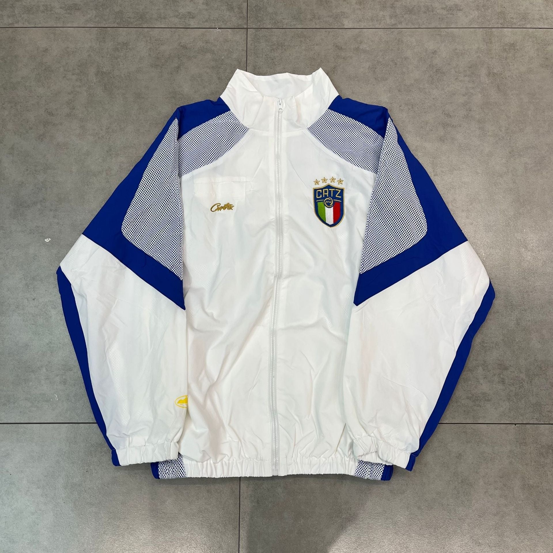 Men's New Corteiz Suit spring sportswear with embroidered logo and zipper pants