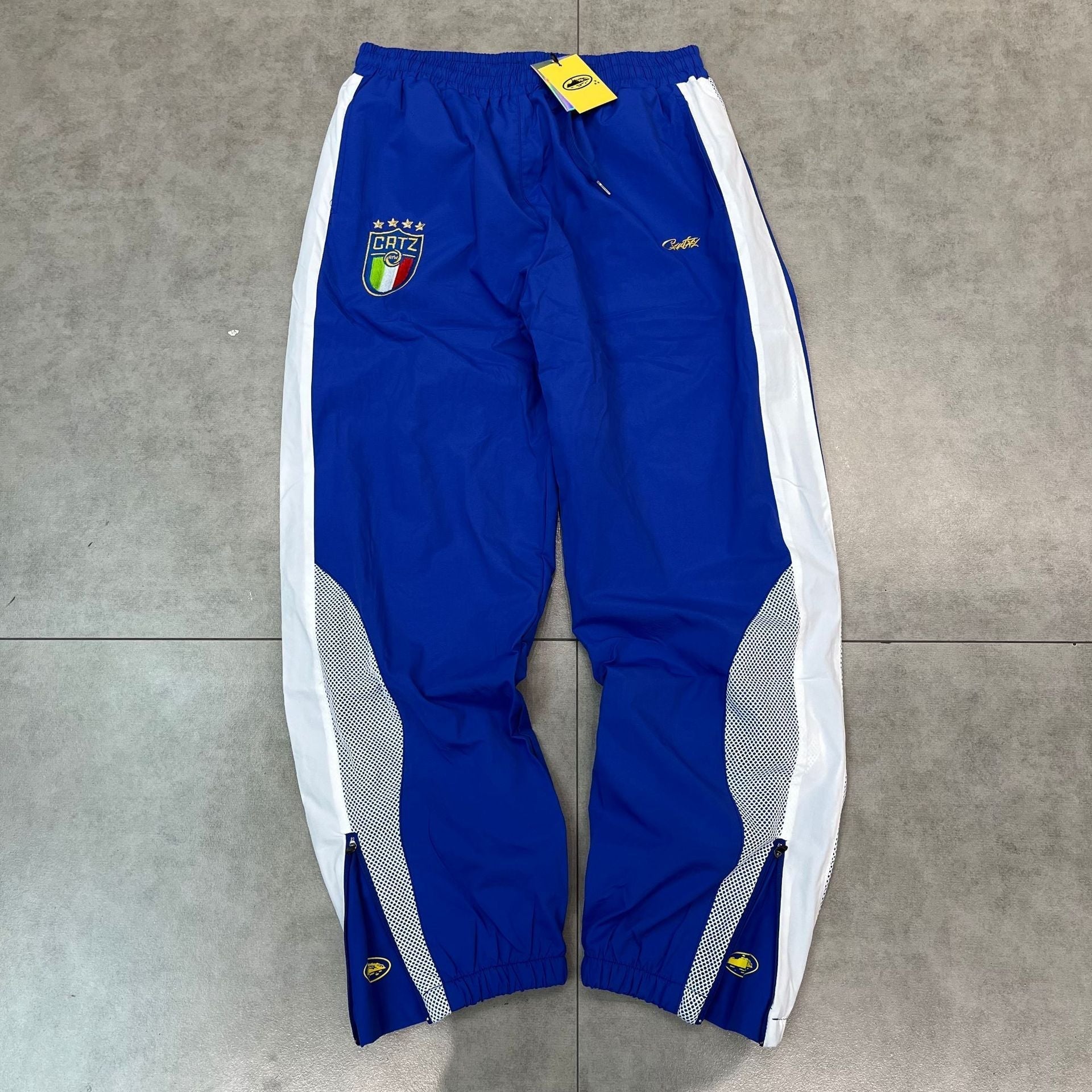 Men's New Corteiz Suit with embroidered logo and zipper on thin long sports pants for spring athletic wear