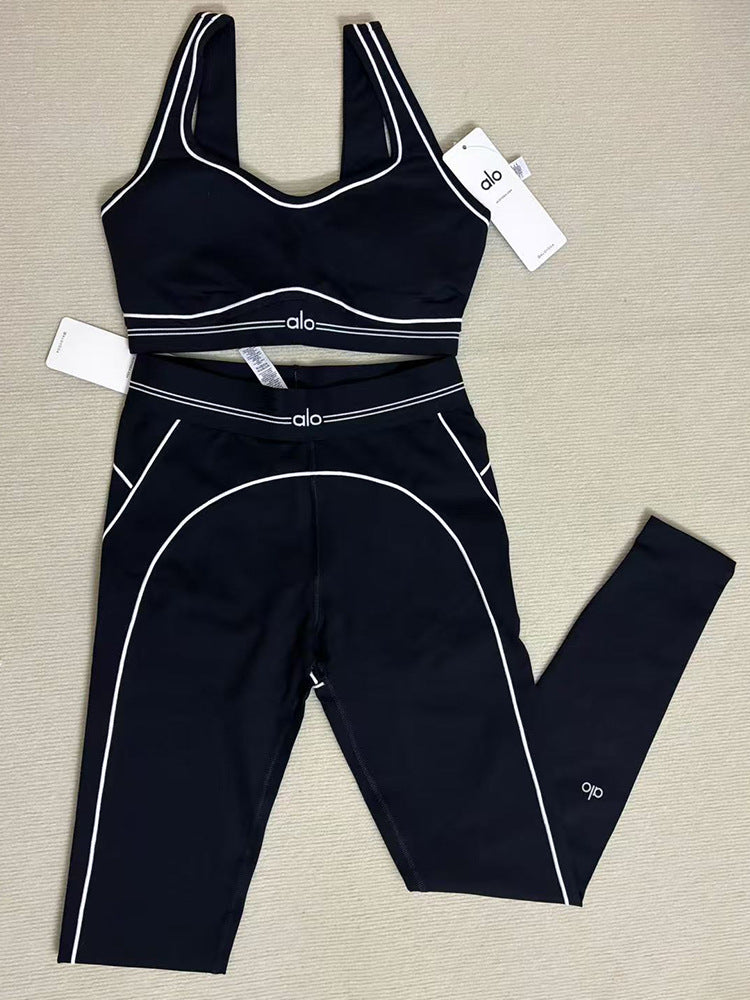 a-l-o Yoga Set high-quality women's sports bra and leggings for yoga and pilates