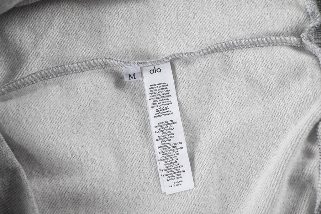 A-L-O Oversized Heavyweight Zip Hoodie Terry Fleece Streetwear Jacket