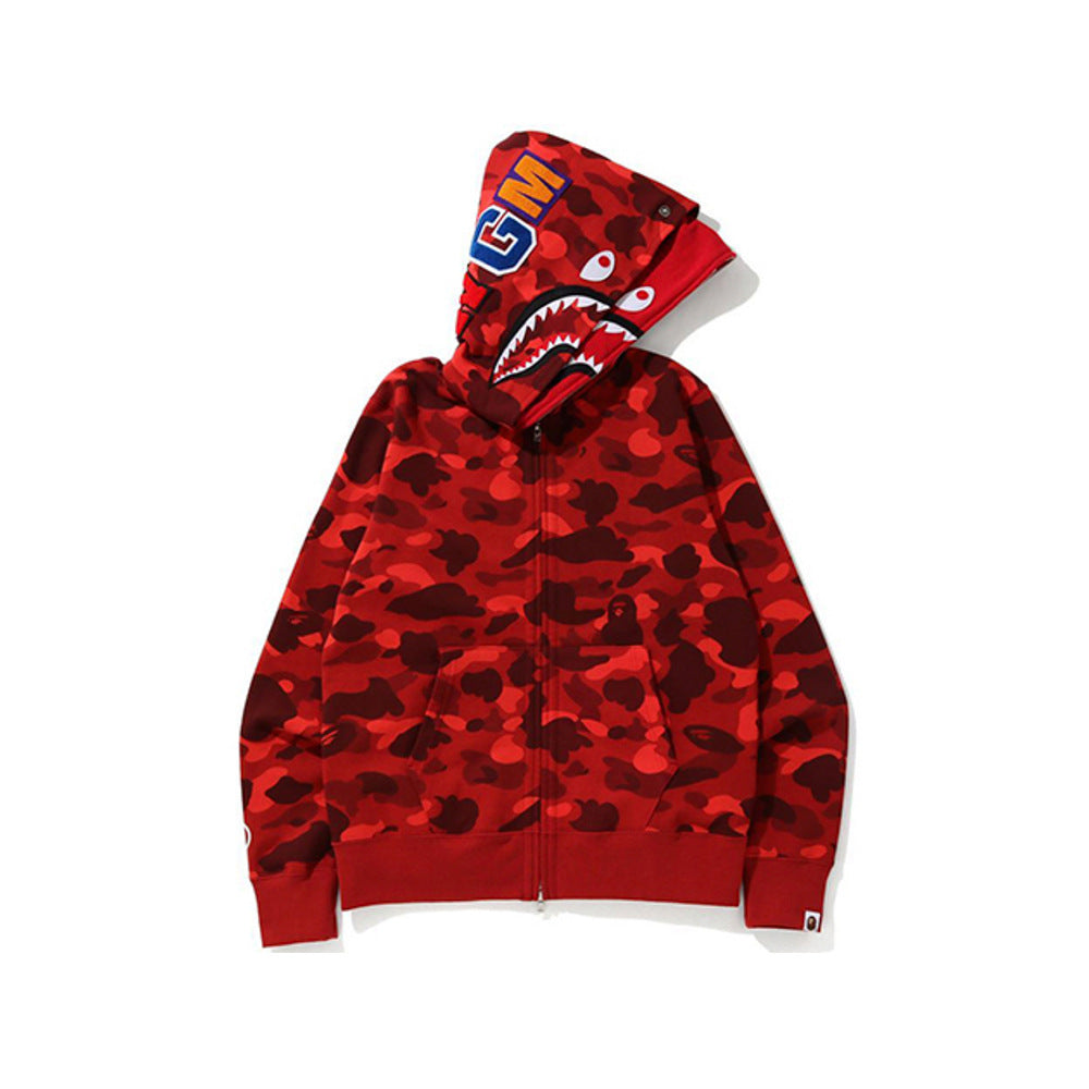 Baby Apee Shark Camouflage Hooded Cardigan Zipper Fashion Brand Comfortable Men's Women's Pullover Coat
