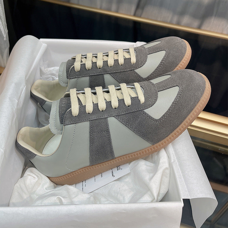GMabcd mm6 Dexun Shoes for Women 2026 New Model Top Layer Cowhide Raw Rubber Sole Comfortable Casual Sneakers for Men and Women