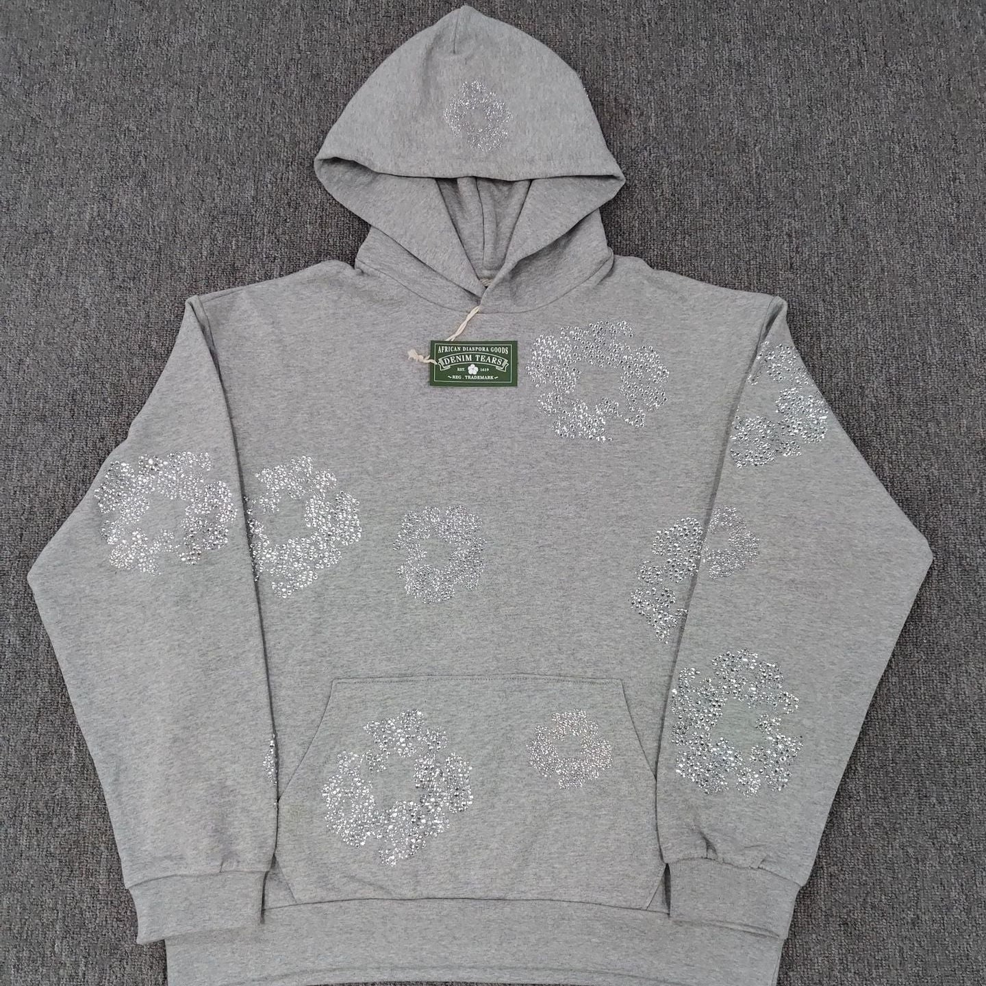GMabcd Denim Tears Sweatshirt Main Line Kapok Rhinestone Casual Long Pants Hoodie Jacket Men