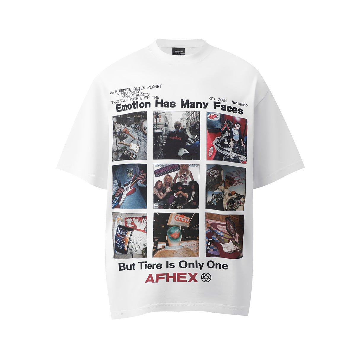 VARIANT_IMAGE::White L24093 | Washed cartoon graphic T-shirt