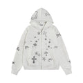 VARIANT_IMAGE::Heather Gray | Rhinestone graphic zip hoodie