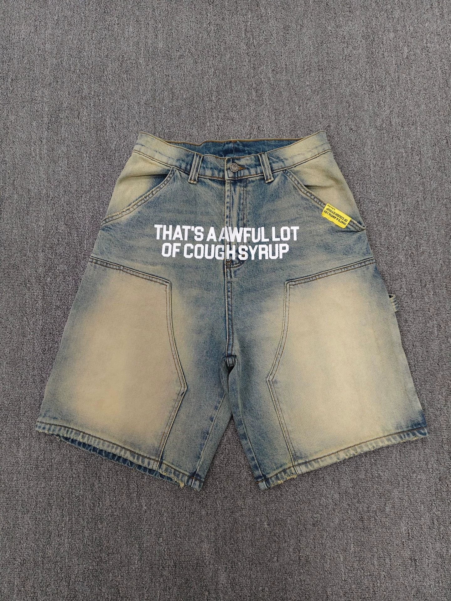 GMABCD letter print denim shorts 4