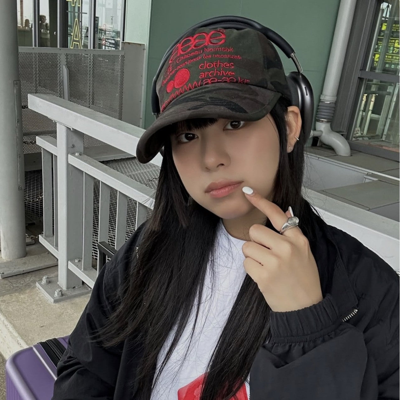 AEAE embroidered camouflage baseball cap detail 4