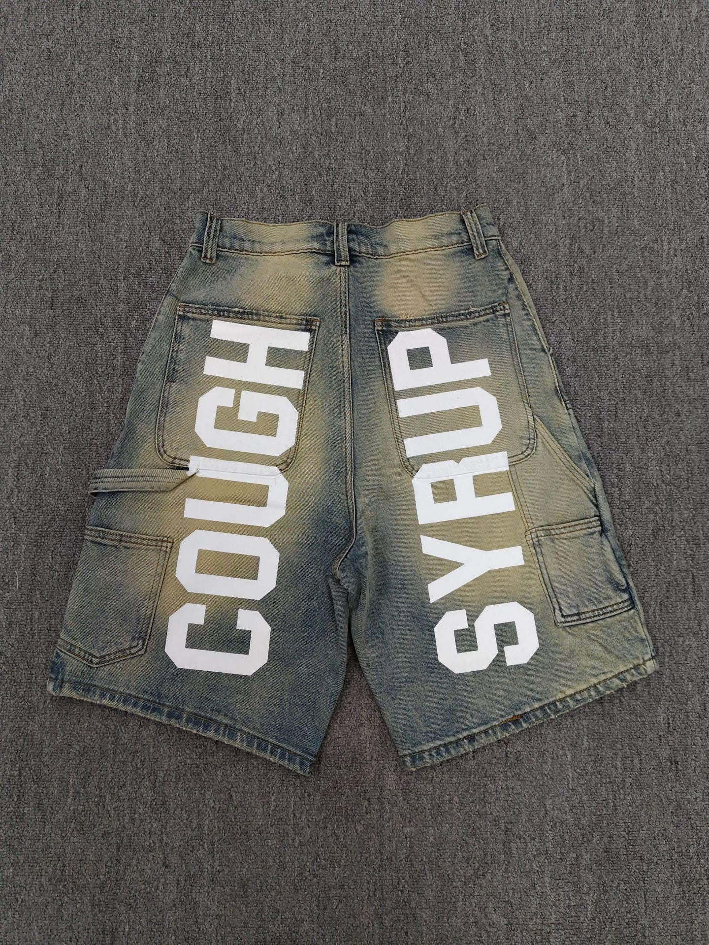 GMABCD letter print denim shorts 7