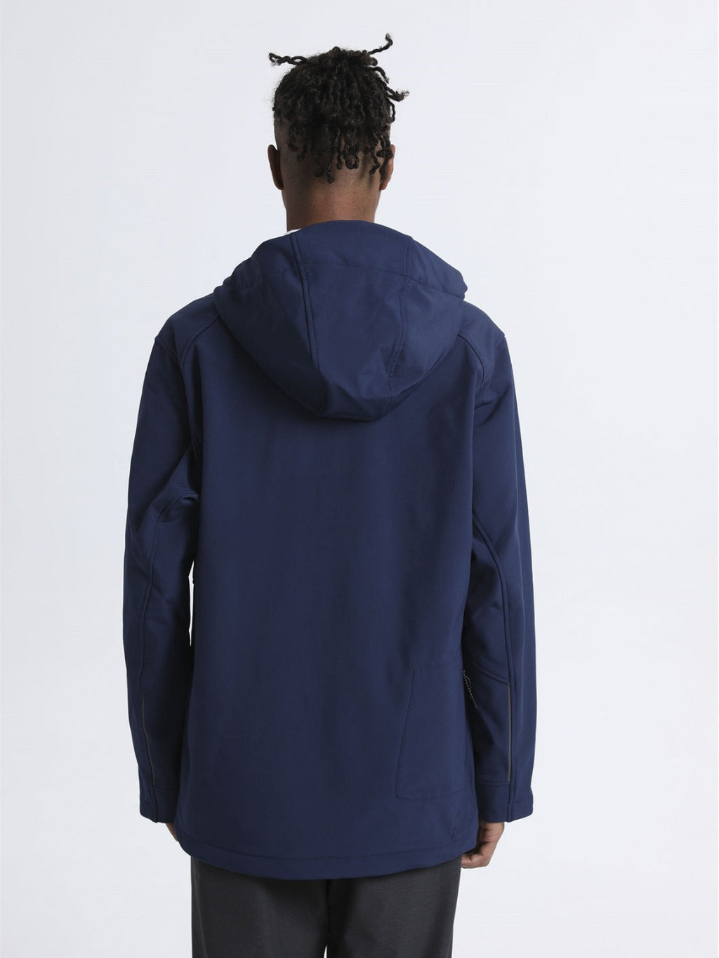 Men's windproof fleece-lined softshell hoodie detail 5