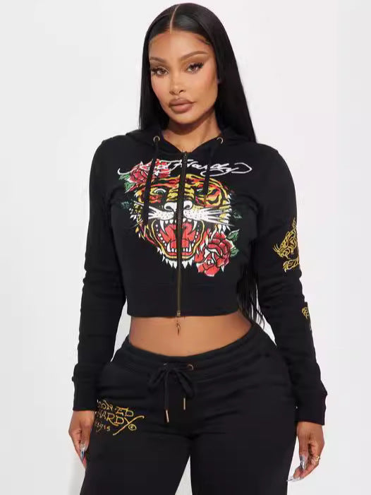 VARIANT_IMAGE::Tiger | Women's Graphic Zip Hoodie & Jogger Pants Set – Casual Streetwear Tracksuit