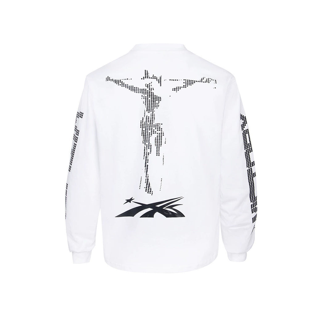 Cotton-rich oversized long-sleeve graphic tee