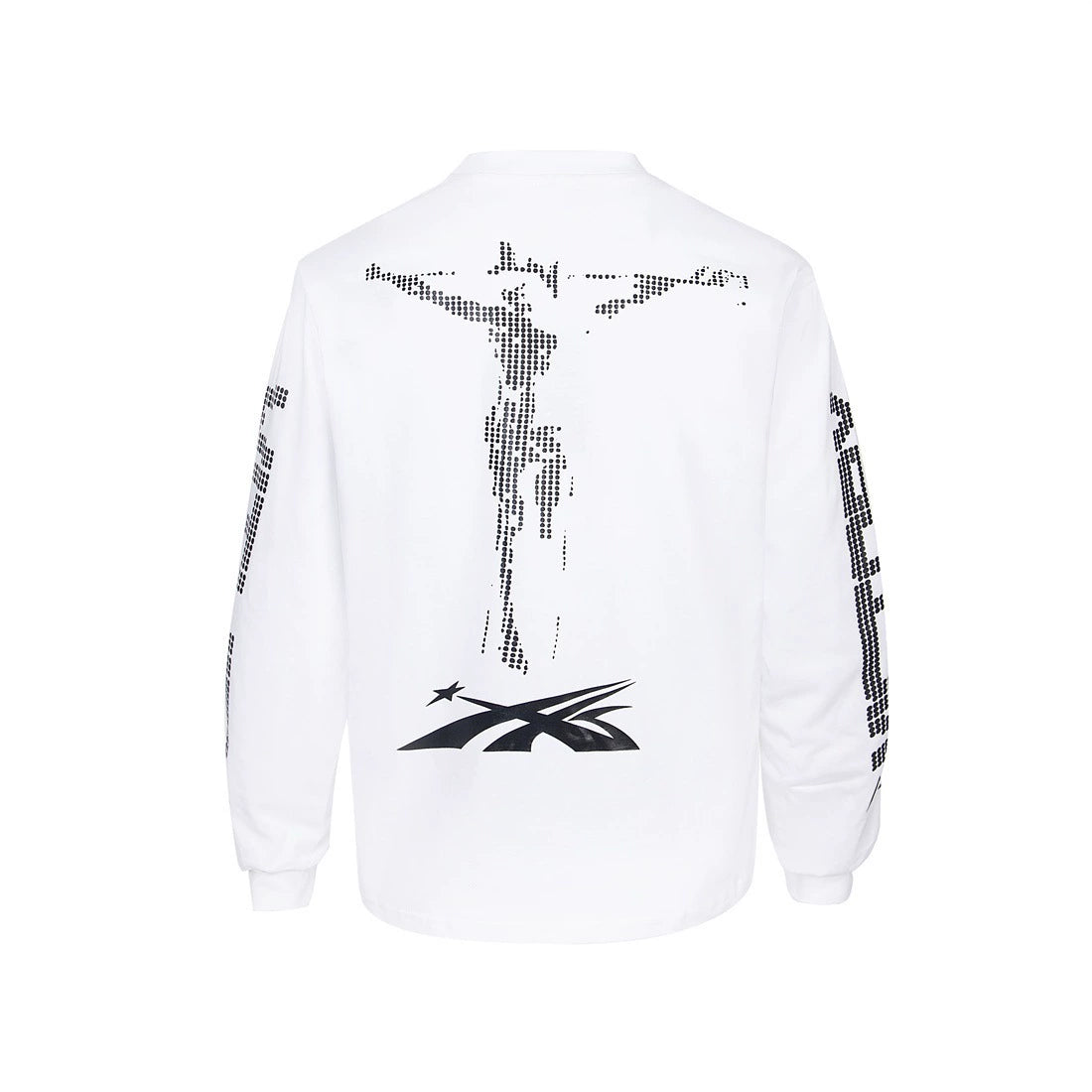 Cotton-rich oversized long-sleeve graphic tee
