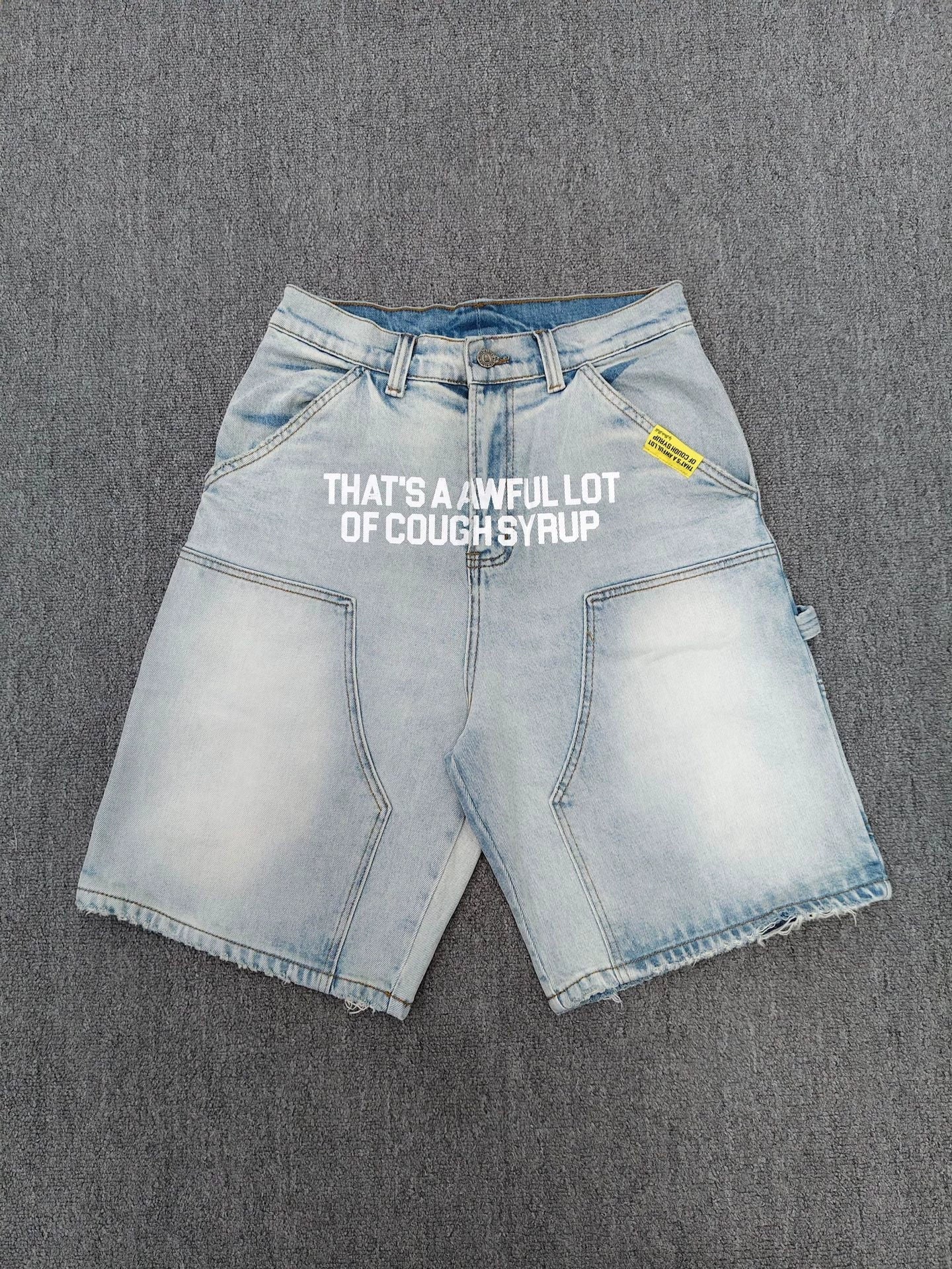 GMABCD letter print denim shorts 3