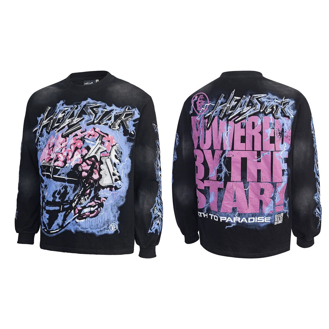Variant image – 01 Black graphic long-sleeve T-shirt