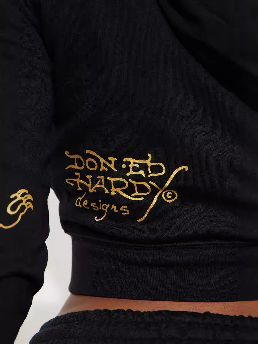 Women's Graphic Zip Hoodie & Jogger Pants Set – Casual Streetwear Tracksuit image 5