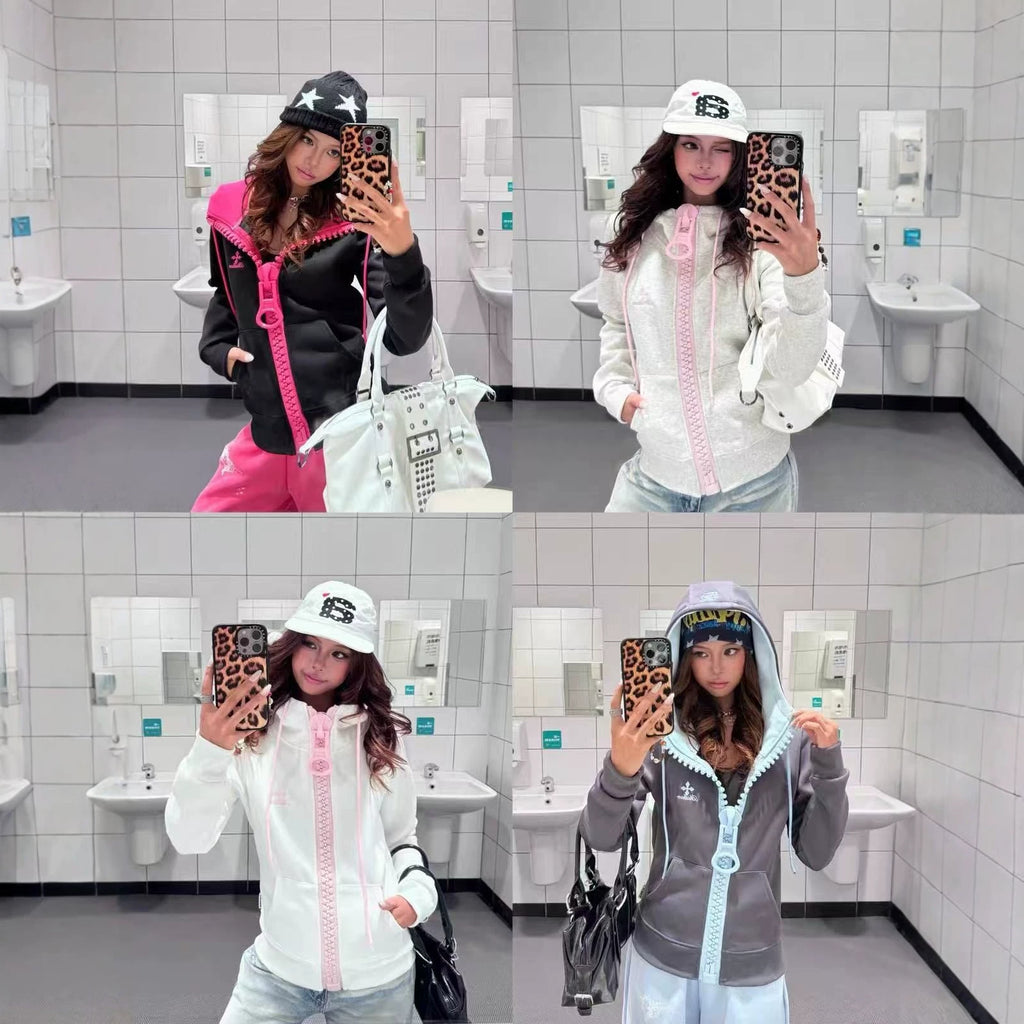 GMabcd oversized full zip hoodie streetwear